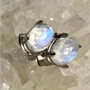 LAST ONE: Natural Moonstone Gemstone Stud Earrings